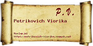 Petrikovich Viorika névjegykártya